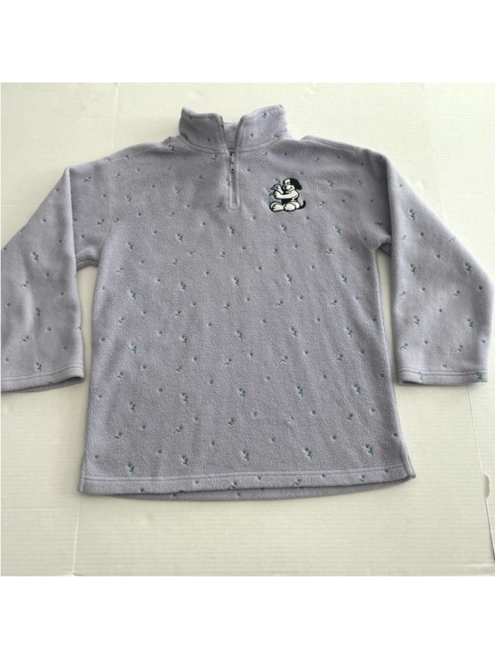 Little Big Dog Vintage quarter zip fleece sweater embroidered Big kid size 16/18